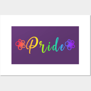 Gay Pride Rainbow Floral Posters and Art